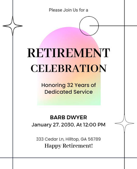 Typography Retirement Party Flyer