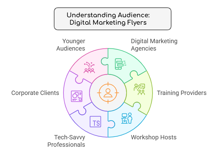 visual representation of understanding audience for digital marketing flyers.