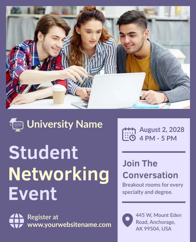 University Student Networking Event Flyer Template