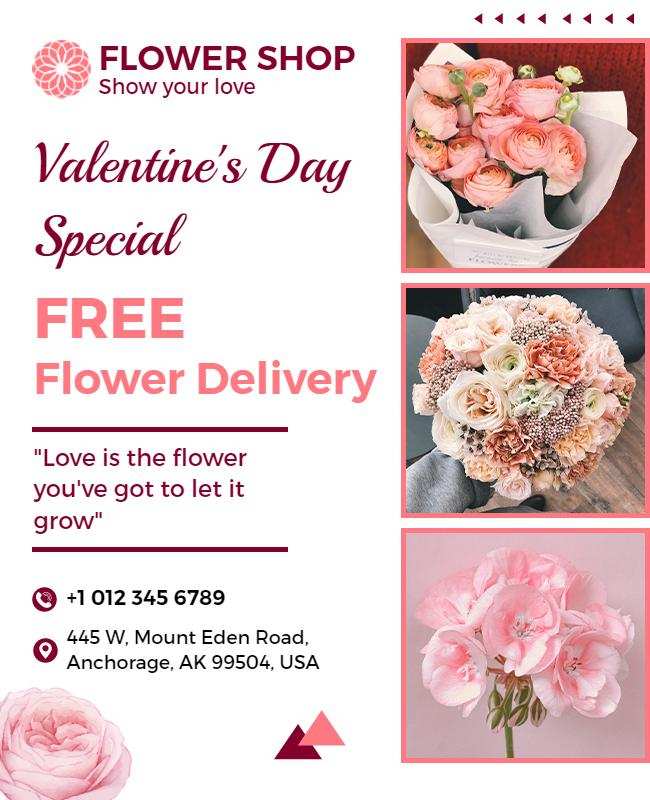 Special Valentine’s Day Flower Offer Flyer