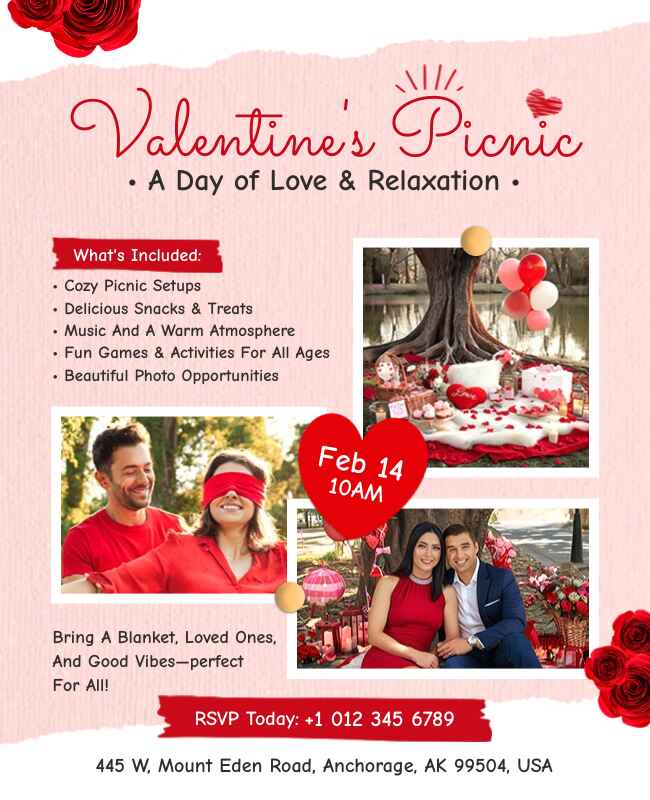 Valentine’s Picnic Flyer Template