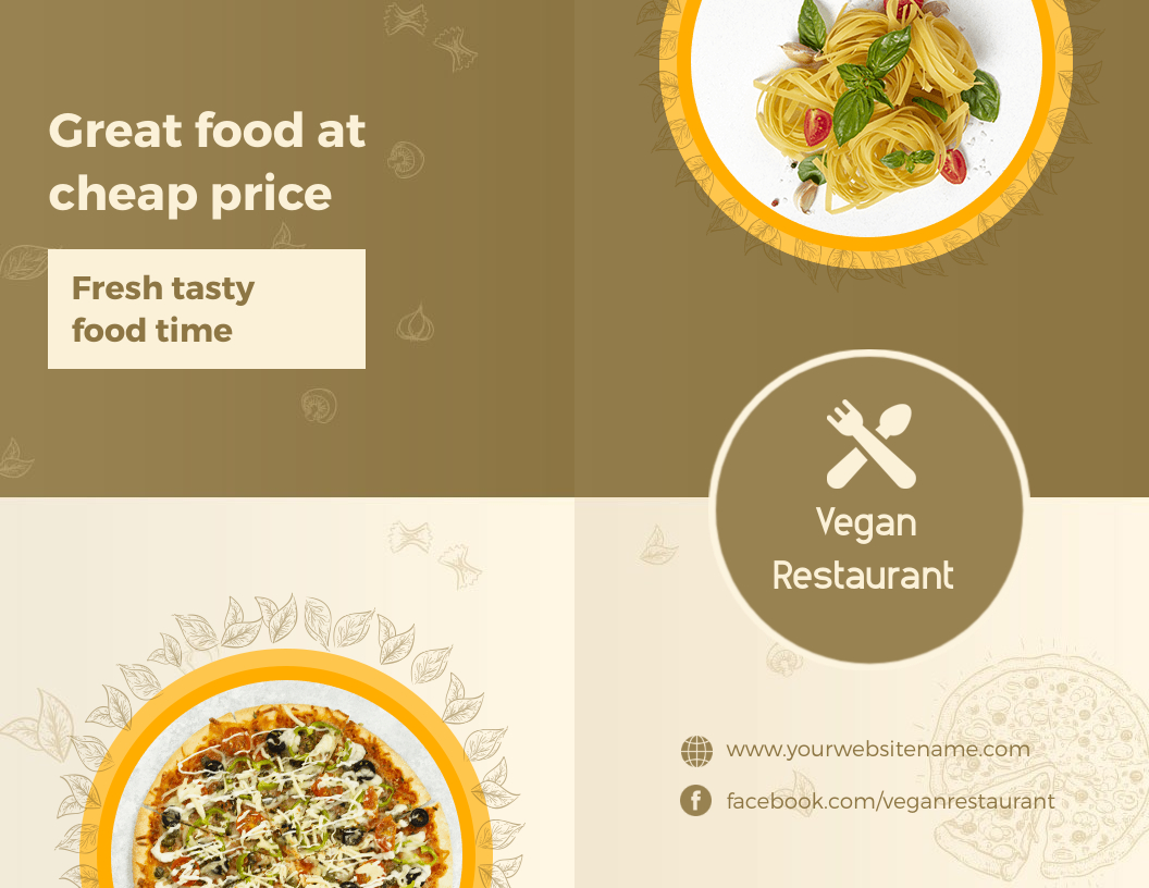 Vegan Restaurant Brochure Template