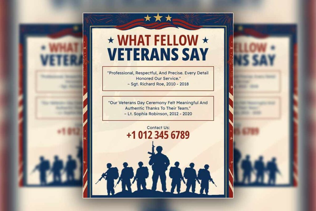 Veterans Appreciation Testimonial Flyer Template