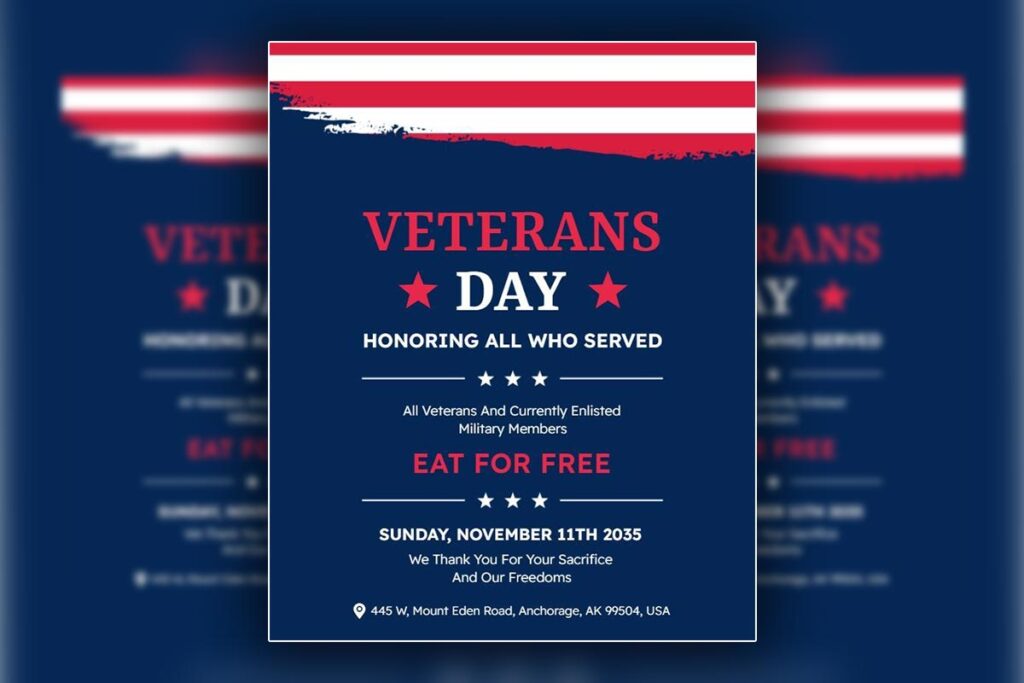 Veterans Day Appreciation Event Flyer Template