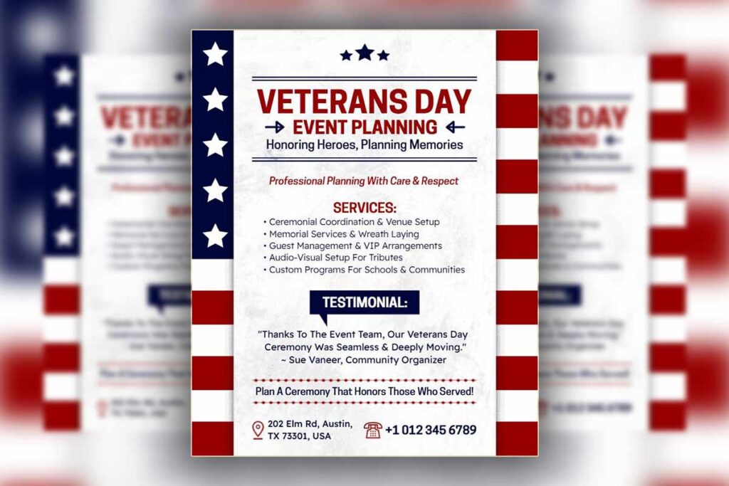 Veterans Day Event Planning Flyer Template