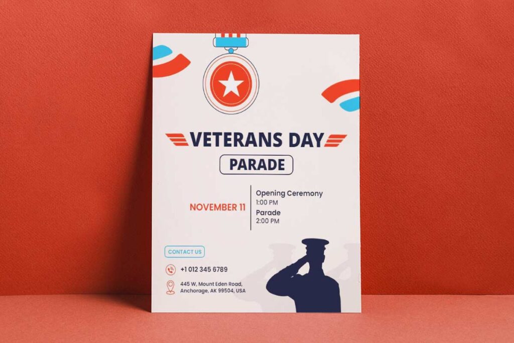 Veterans Day Parade Celebration Flyer Template