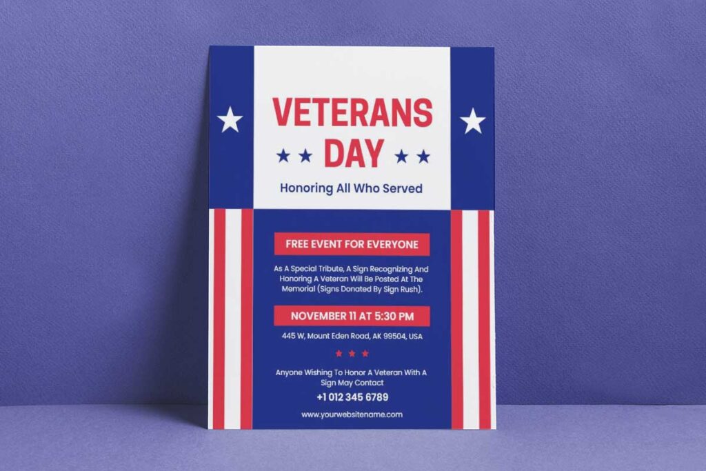 Veterans Day Tribute Event Flyer Template