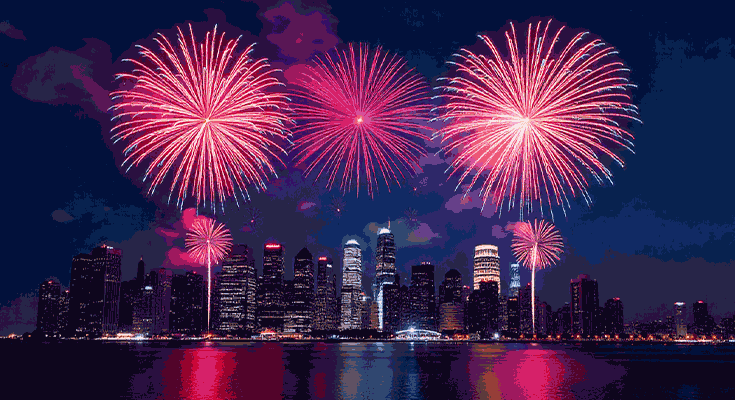 Vibrant New Year Fireworks Image