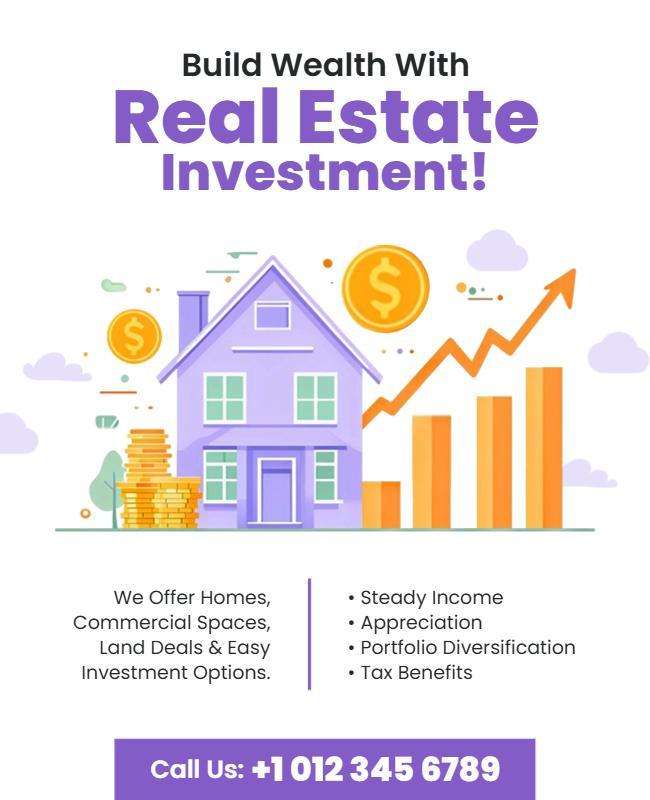 Vibrant Purple Investment Opportunity Flyer Template