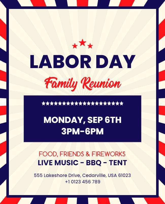 Vintage Americana Labor Day Flyer Template
