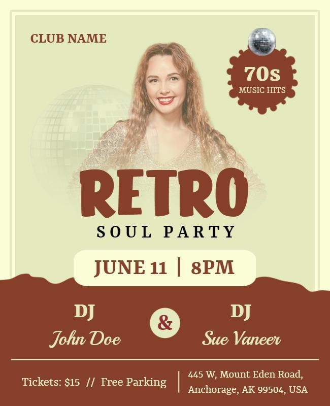 Vibrant retro 80s party flyer with neon colors, cassette tapes, and a bold geometric design