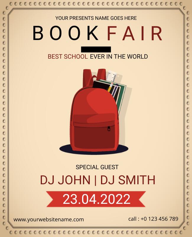 Vintage Theme Book Fair Flyer Template