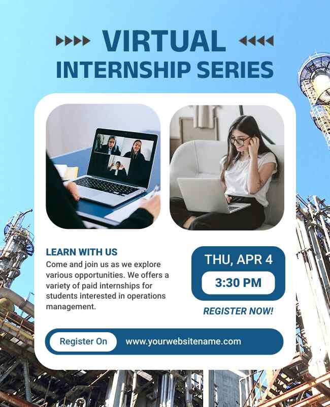 Virtual Internship Flyer Template