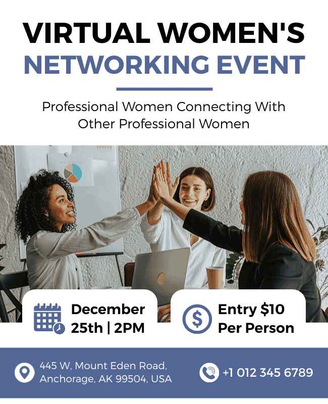 Virtual Women’s Networking Event Flyer Template