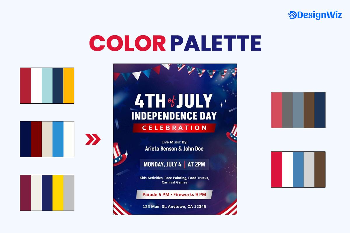 Visual Color Palette For 4th Of July Flyer