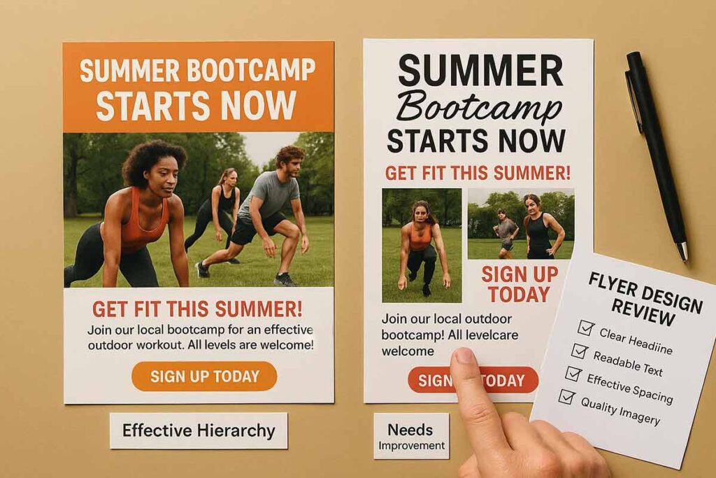 Effective Visuals for AI generated flyers