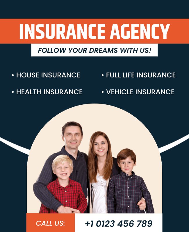 Trustworthy visuals on flyer featuring happy families.