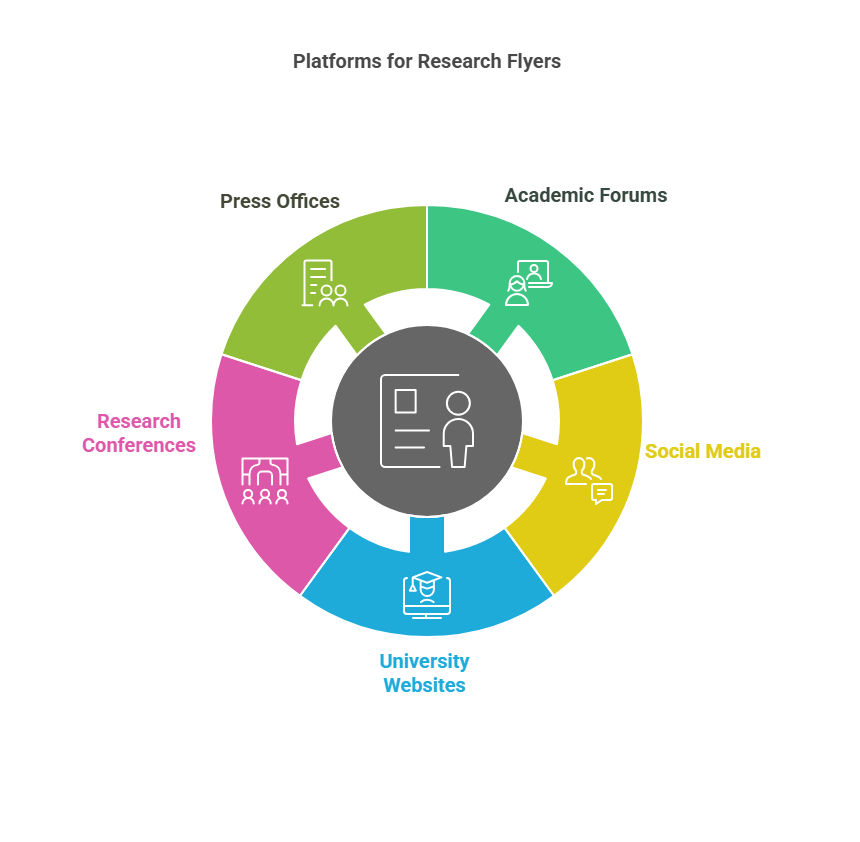 Top platforms for sharing research flyers: academic forums, social media, university sites, conferences, and blogs