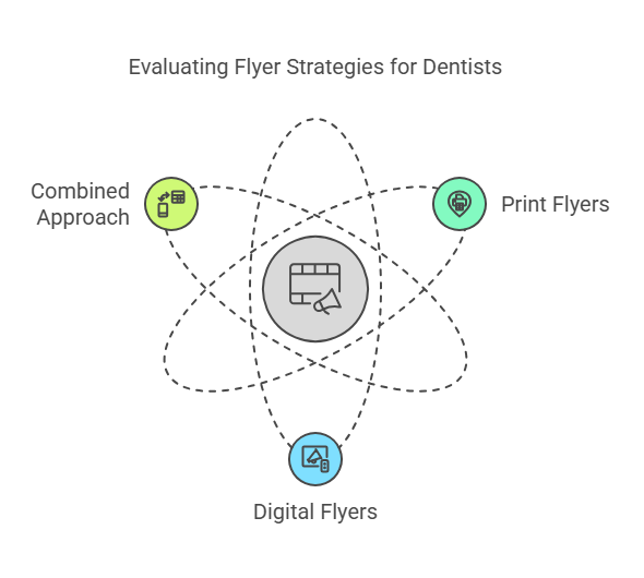 Comparison of digital and print dentist flyers for effective marketing