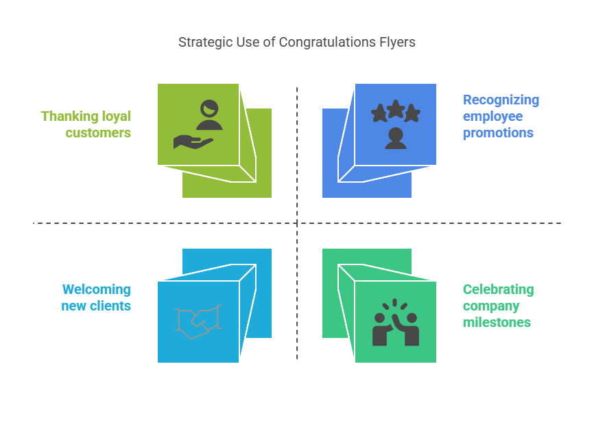 Strengthen connections with employees and customers using congratulations flyers