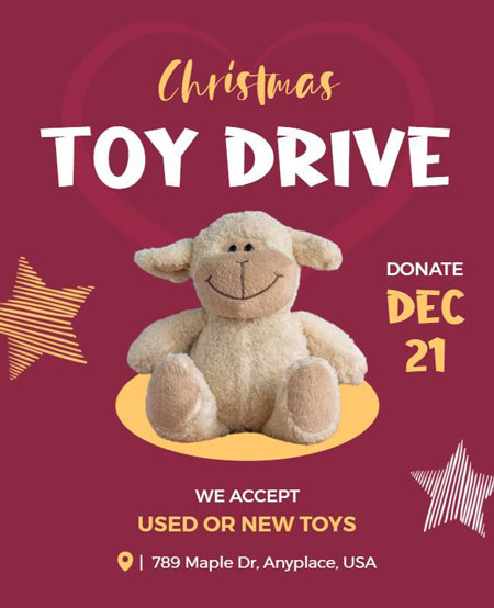 Volunteer Christmas Toy Drive Flyer