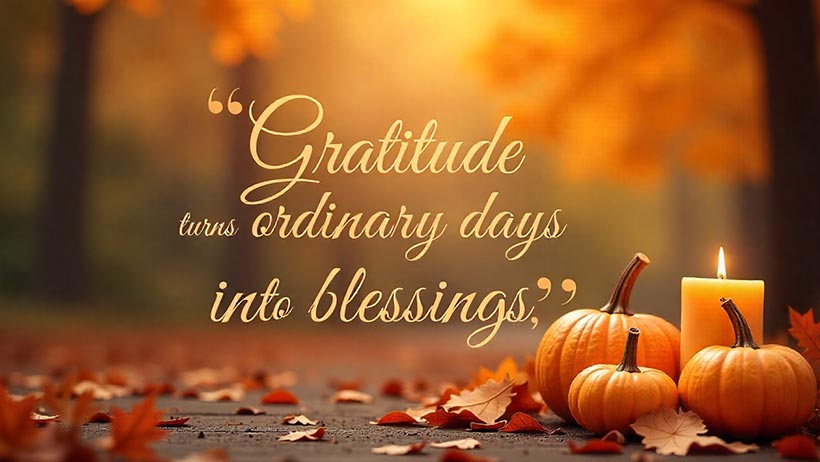 Warm Autumn Thanksgiving Inspiration Quote