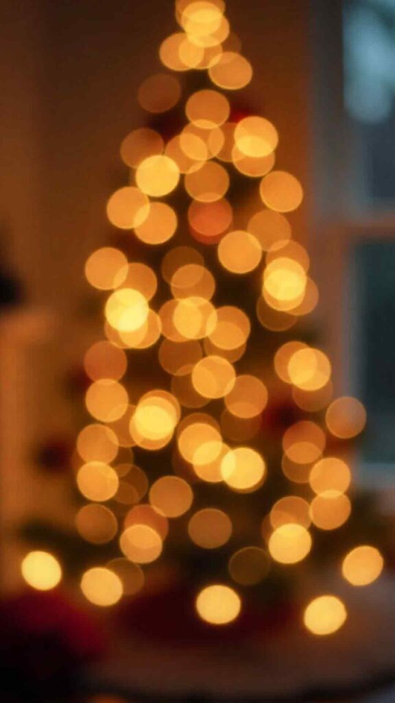 Warm Golden Christmas Lights Bokeh Background