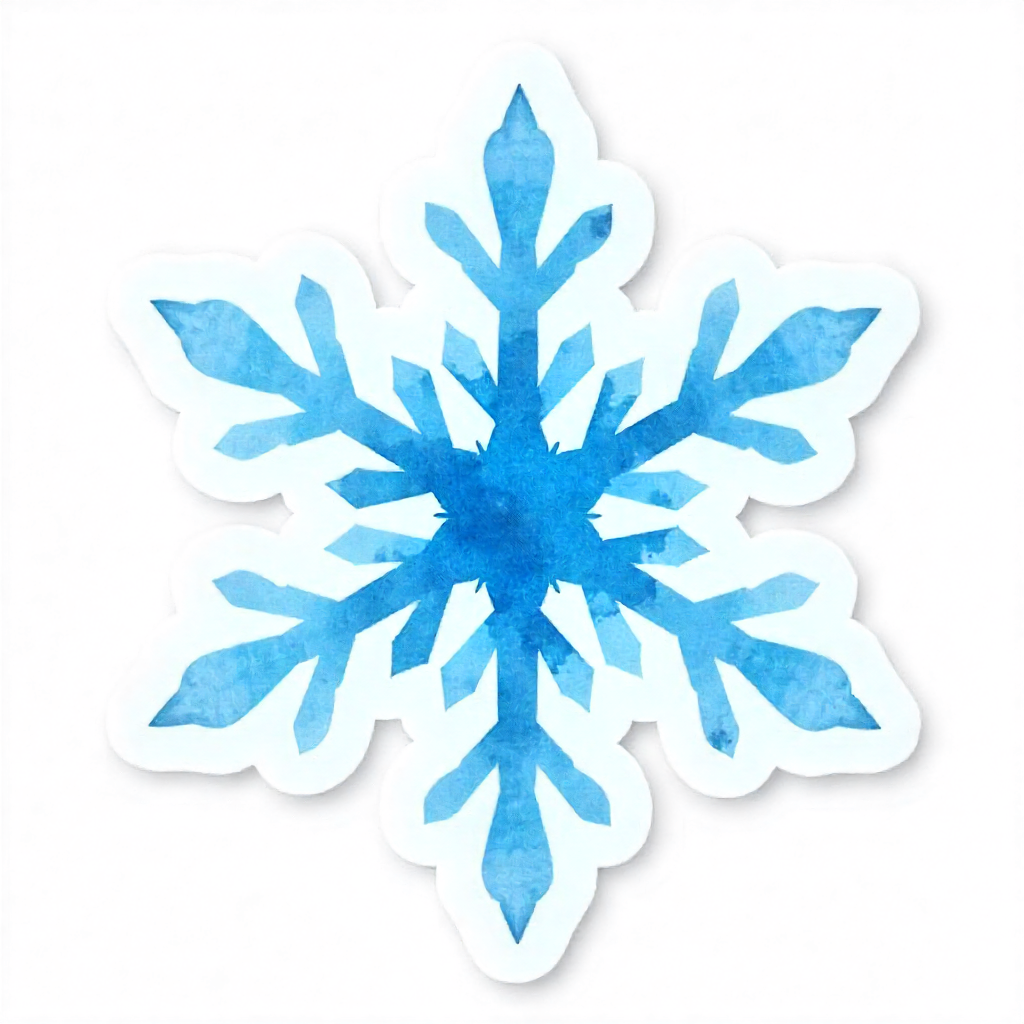 Watercolor Snowflake Sticker