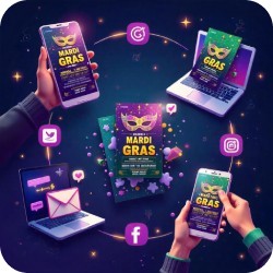 Ways To Share Digital Mardi Gras Flyers