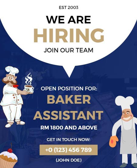 We Are Hiring Bakery Flyer