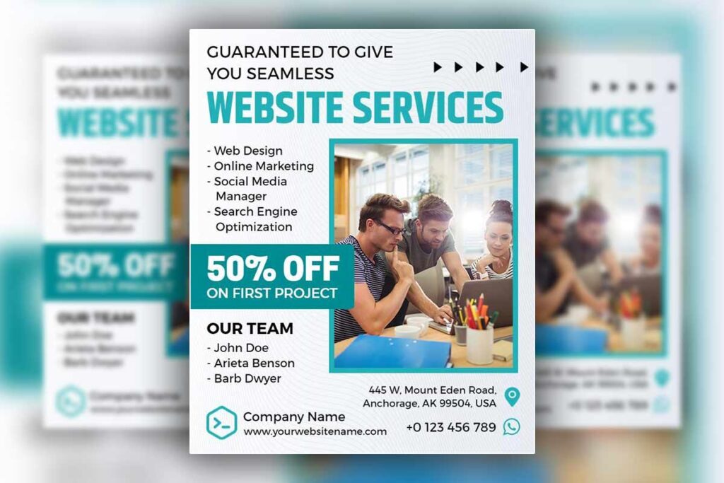 Website Services Promotion Flyer Template
