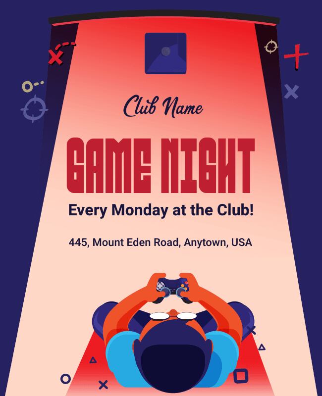 Weekly Club Gaming Night Event Flyer Template