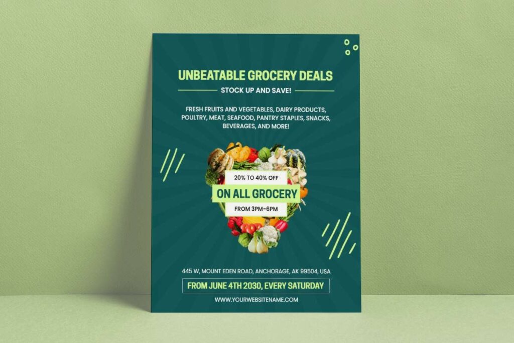 Weekly Grocery Discount Event Flyer Template