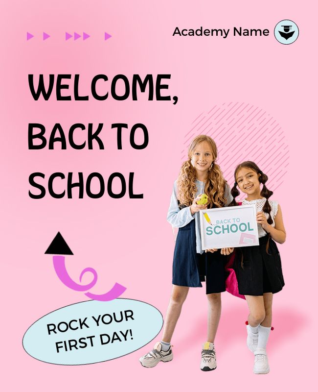 Bright and cheerful School Welcome Back Flyer with playful design elements