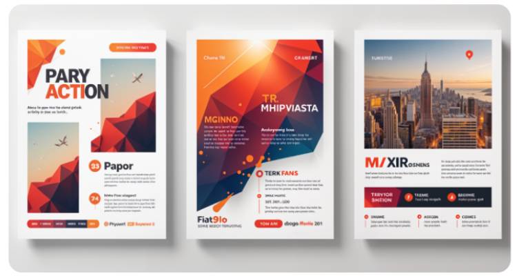 Image Describing Well-structured Layout To Read Easily The Whole Content Of Flyer