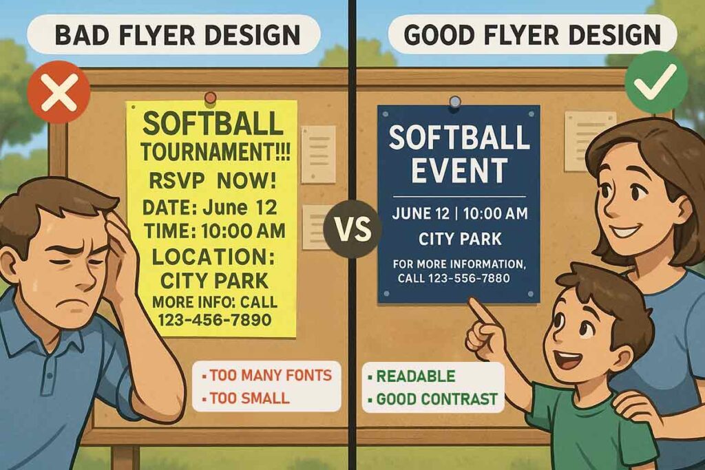 What Makes Softball Flyer Text Stand Out and Pop