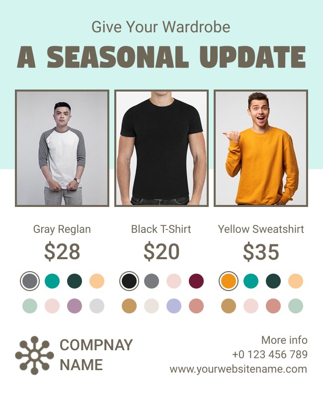 Festive flyer showcasing a seasonal T-shirt sale with themed design elements