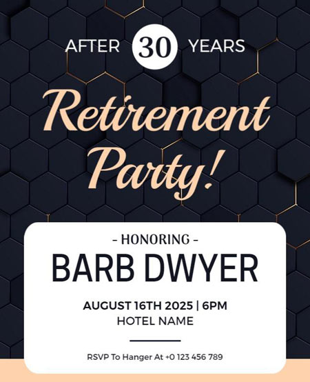 Bold Headline Retirement Party Flyer