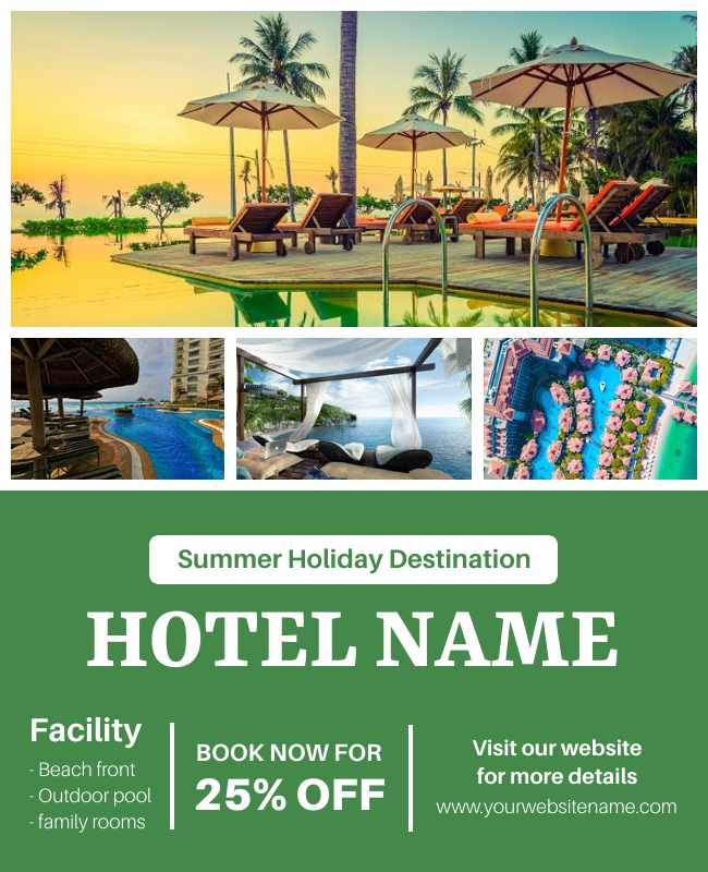 Seasonal promotion flyer showcasing limited-time offers at a hotel.