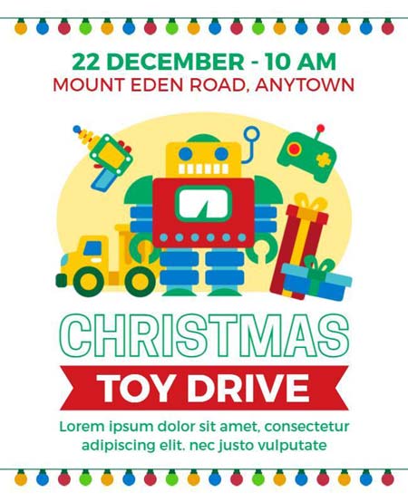 White Christmas Toy Drive Flyer