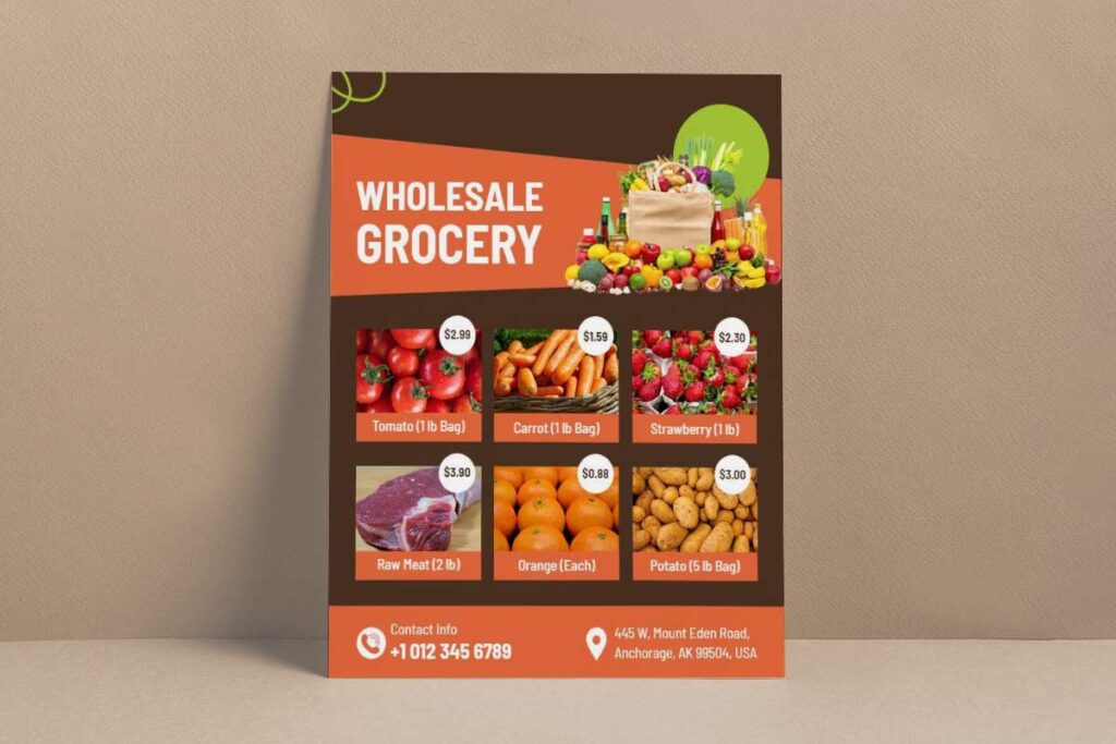 Wholesale Grocery Product Promotion Flyer Template