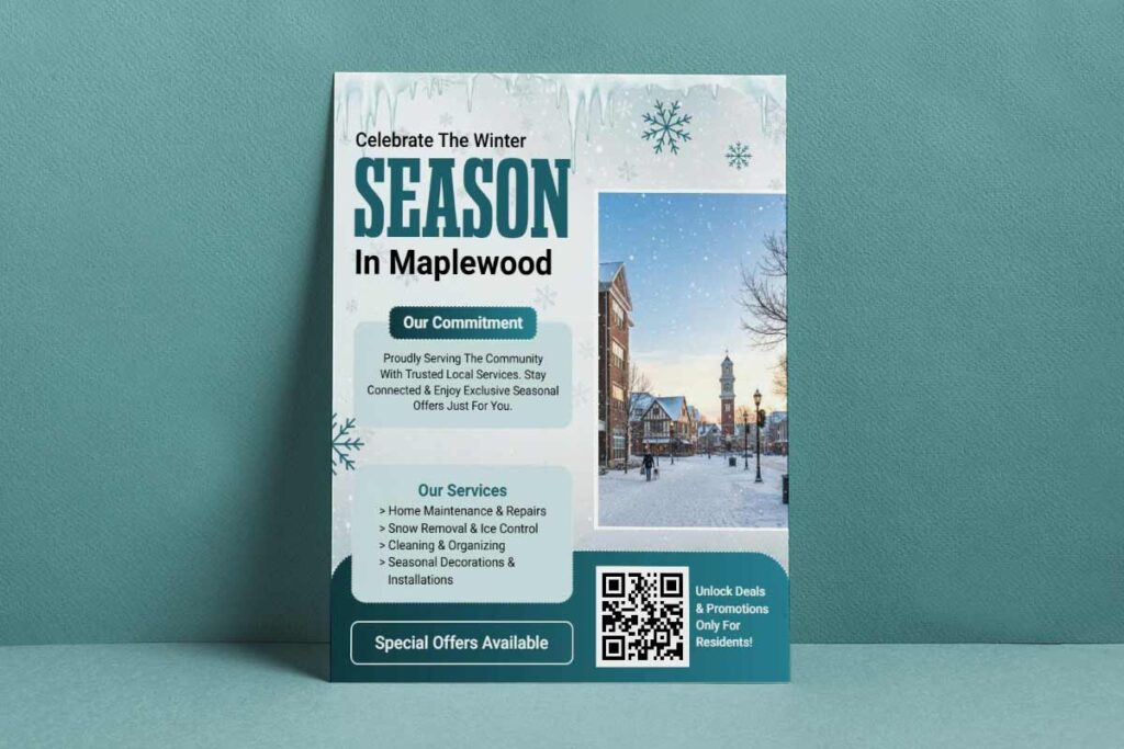 Winter Community Services Promotion Flyer Template