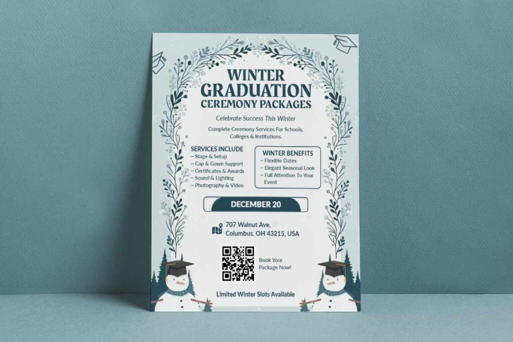 Winter Graduation Ceremony Packages Flyer Template