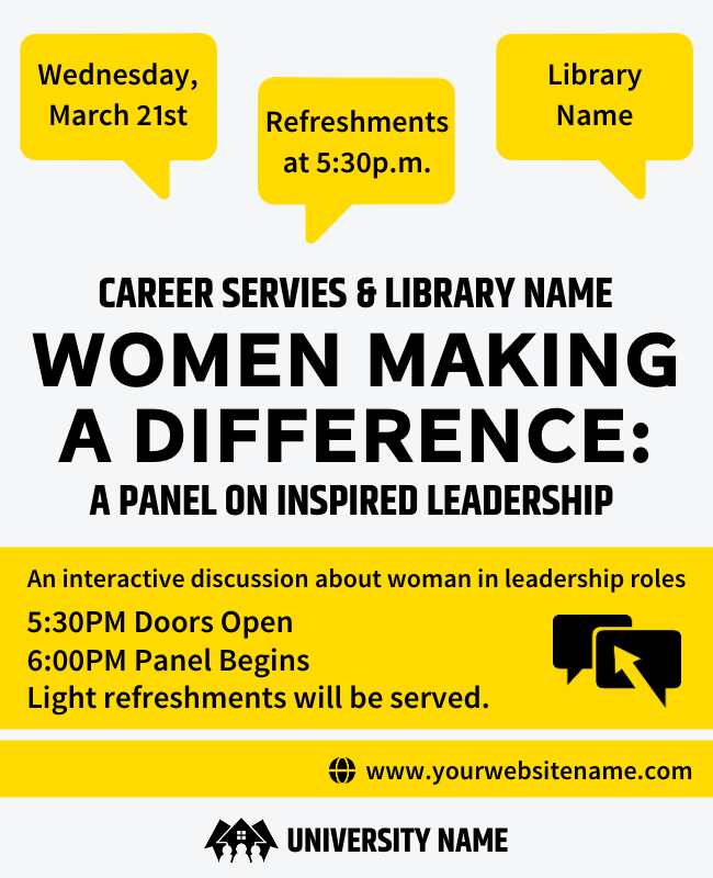 Women Leadership Panel Discussion Flyer Template