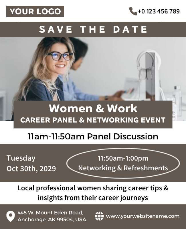 Women Work Career Panel Event Flyer Template