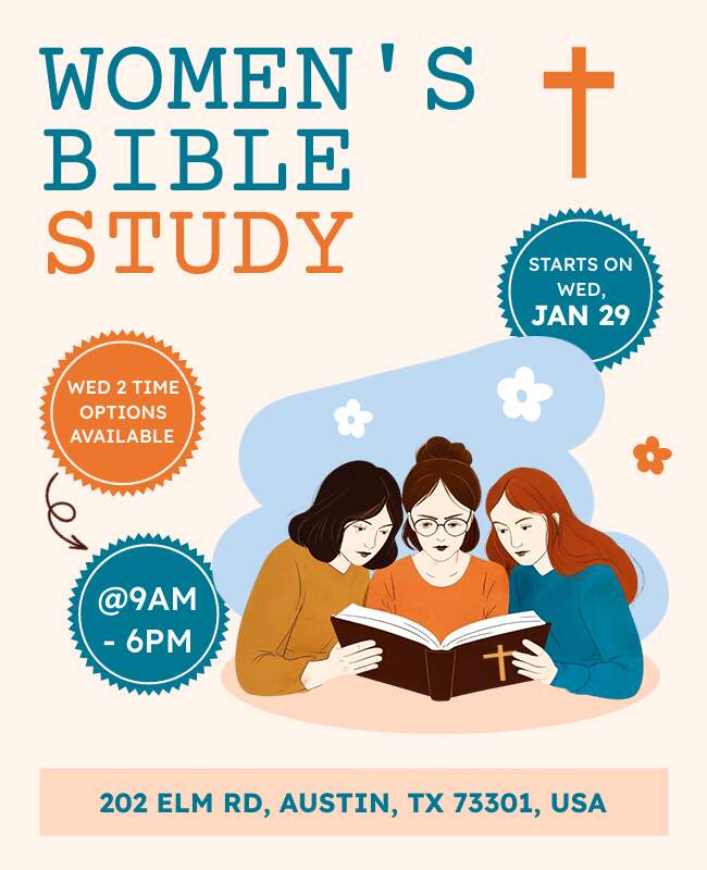 Womens Bible Study Event Flyer Template