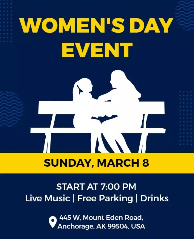 Women's Day Event Flyer with Elegant Layout and Elements