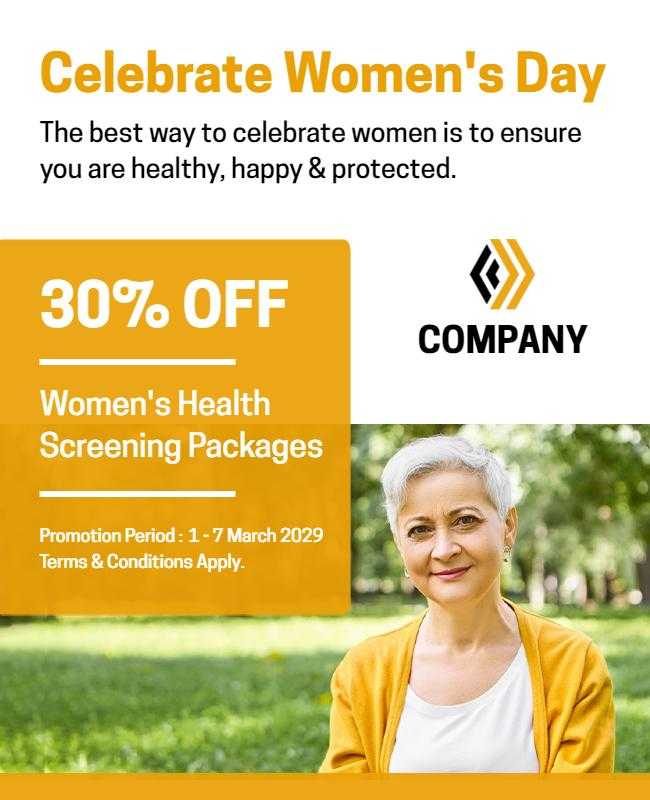 Flyer for Women’s Health Care Screening Promotion