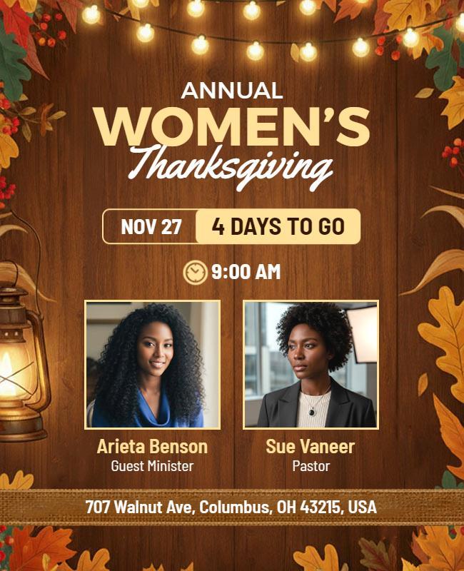 Women's Thanksgiving Event Email Template