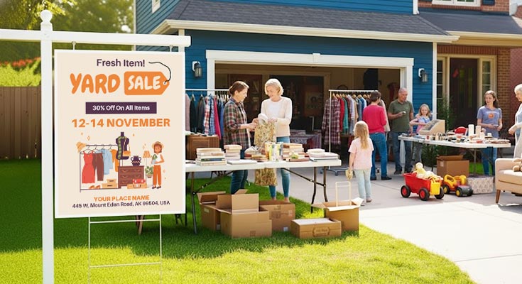 Yard Sale Competitive Flyers for Service Differentiation